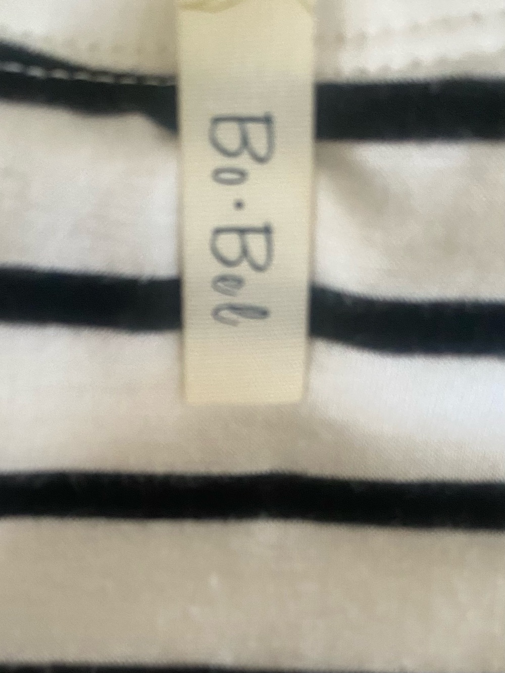 Striped Off-Shoulder Bell Sleeve Dress - Black & White - Picture 3 of 4